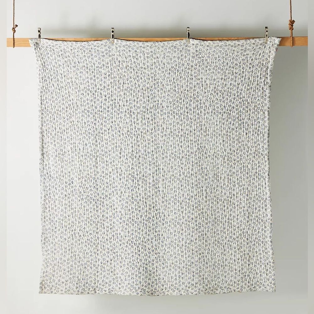 New Anthropologie 100% Cotton Voile Printed Quilt Collection Size King - Picture 7 of 12